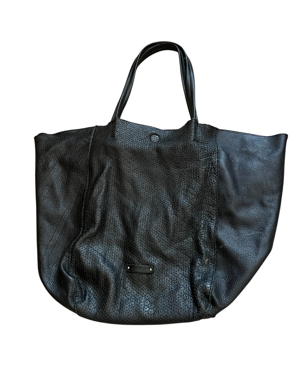 Linea Pelle Black Leather Hobo Tote